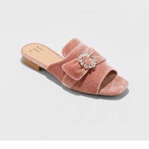 Dina Velvet Embellished Slide Sandals - A New Day™